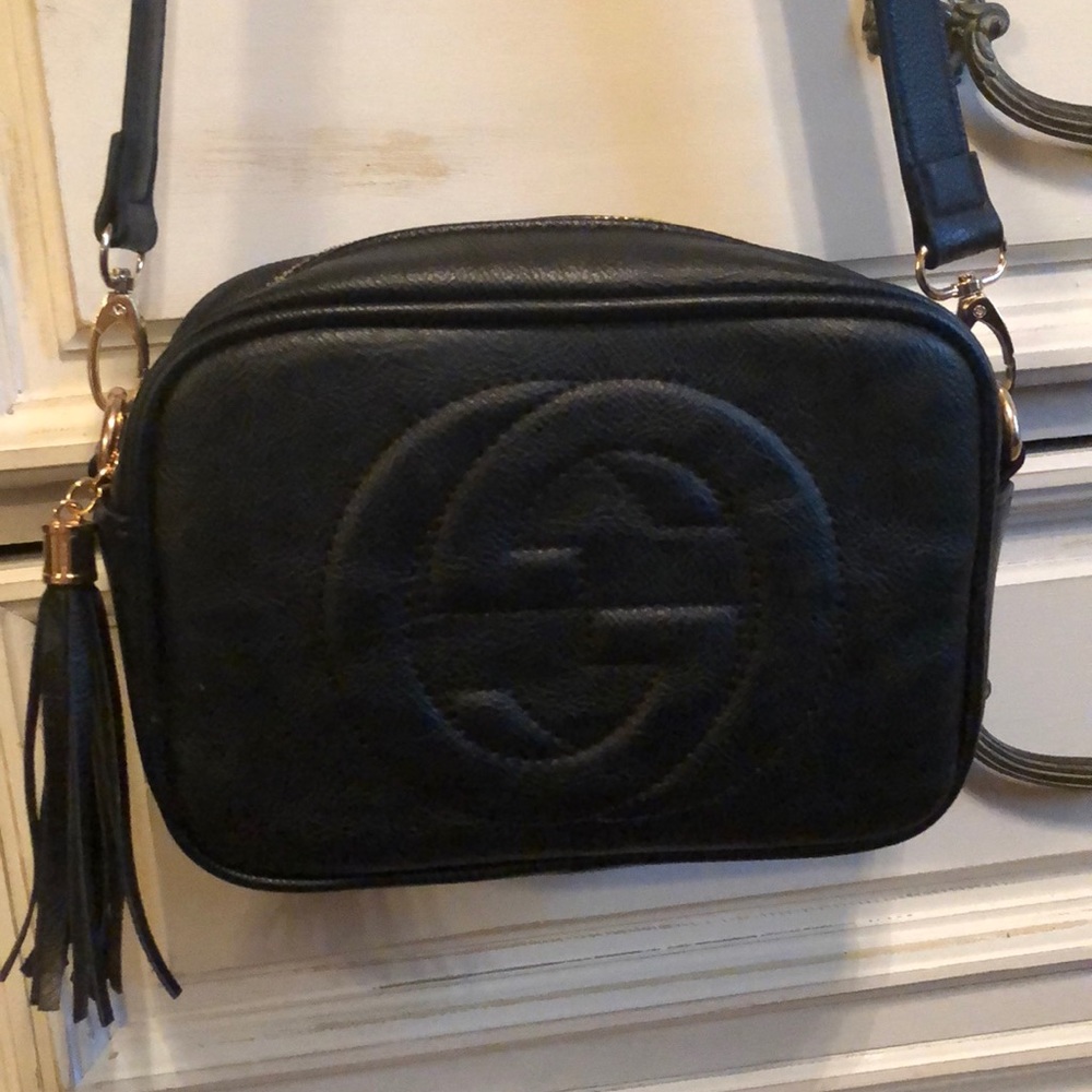 Designer Inspired black Crossbody bag